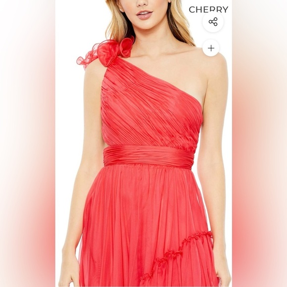 Mac Duggal 67989 NWT Ruffled One Shoulder Asymmetrical Gown - Picture 3 of 6